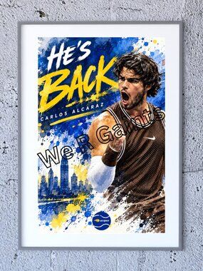 Carlos Alcaraz US Open 2026 Tennis Poster 11x17 Unframed Wall Art Print
